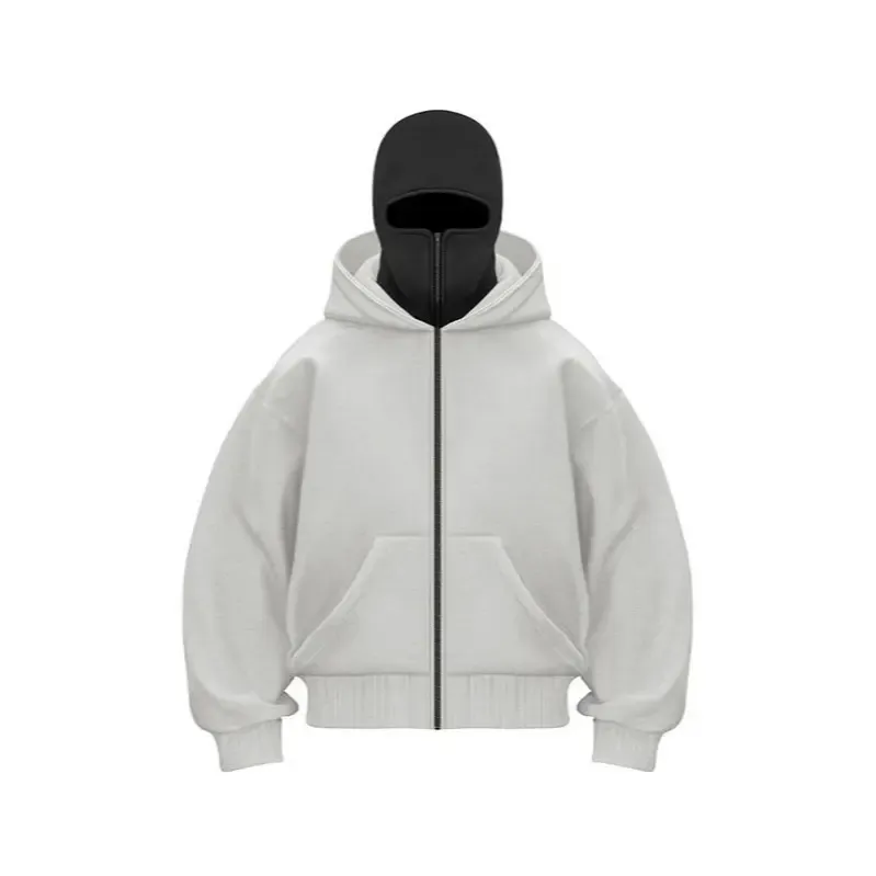 Men's Balaclava Hoodie with Built-In Zip