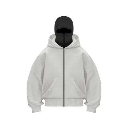 Men's Balaclava Hoodie with Built-In Zip