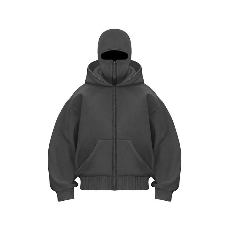 Men's Balaclava Hoodie with Built-In Zip