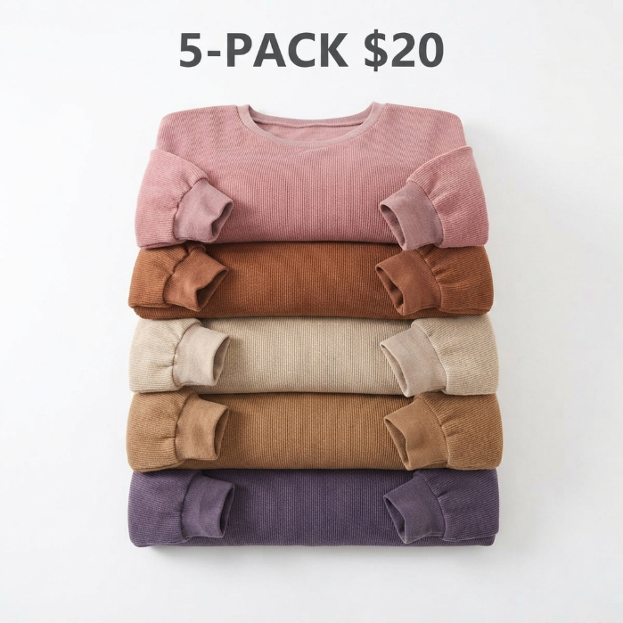 Women's Oversized Corduroy Sweatshirt, Casual Crewneck Long Sleeve Lightweight Pullover