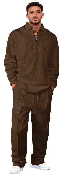 Men's basic casual sweatshirt and sweatpants two-piece set