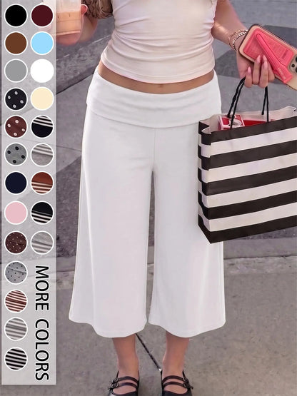 🔥Women's Mid Waist Turn-Up Capri Leggings