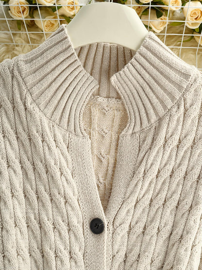 ⚡ Letzter Tag des Angebots – Damen-Longcardigan aus extrafeiner Merinowolle und Kaschmir mit Zopfmuster