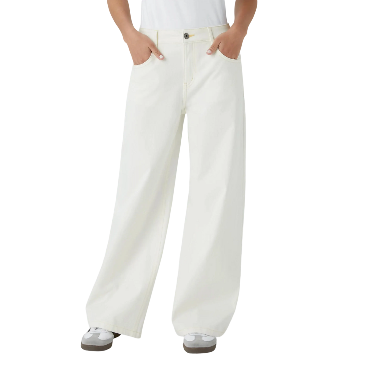Low Rise Zip Pocket Washed Wide Leg Loose Casual Denim Jeans