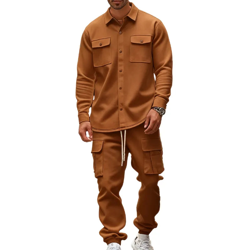 8-Pack Mens Shirt Jacket & Cargo Pants Sets  Only $24 (All Colors Included)