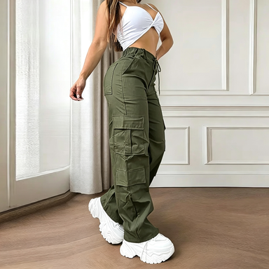 Women's Cargo Work Pants – Multi-Pocket Straight-Leg Outdoor Trousers，International shipping available