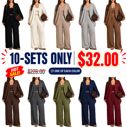 Plus Size Women's 3-Piece Knit Set