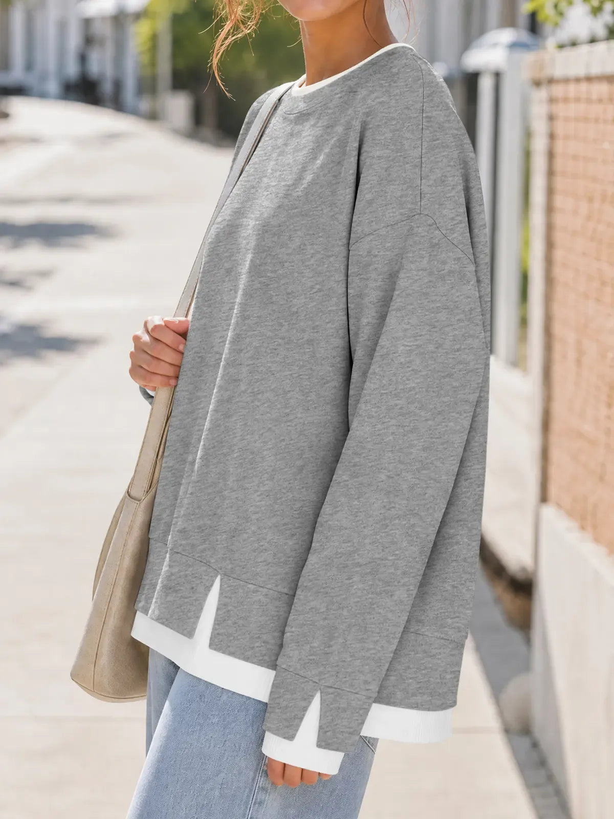 🍂 FALL SPECIAL |🔥 8 FOR ONLY $29.99! Women's Striped Patchwork Oversized Sweatshirts – Cozy Drop Shoulder Casual Tops