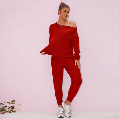 Women's Knit Set Oversized Sweater & Lounge Pants Matching Sets