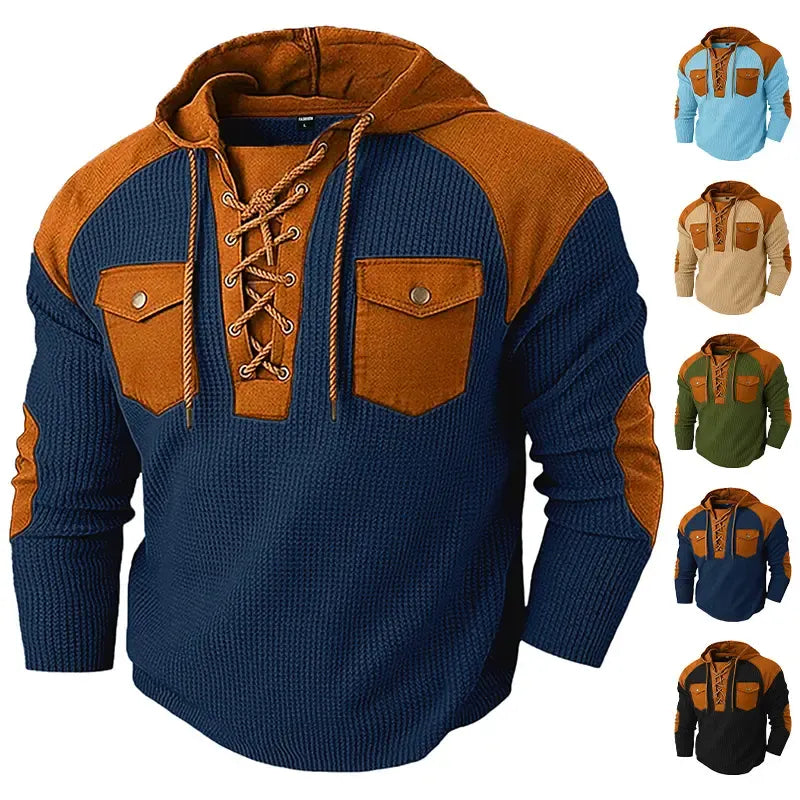 Men's Hooded Sweatshirt with Drawstring Pockets
