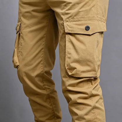 Men's Multi-Color Cargo Joggers — Multi-Pocket Tactical Casual Long Pants