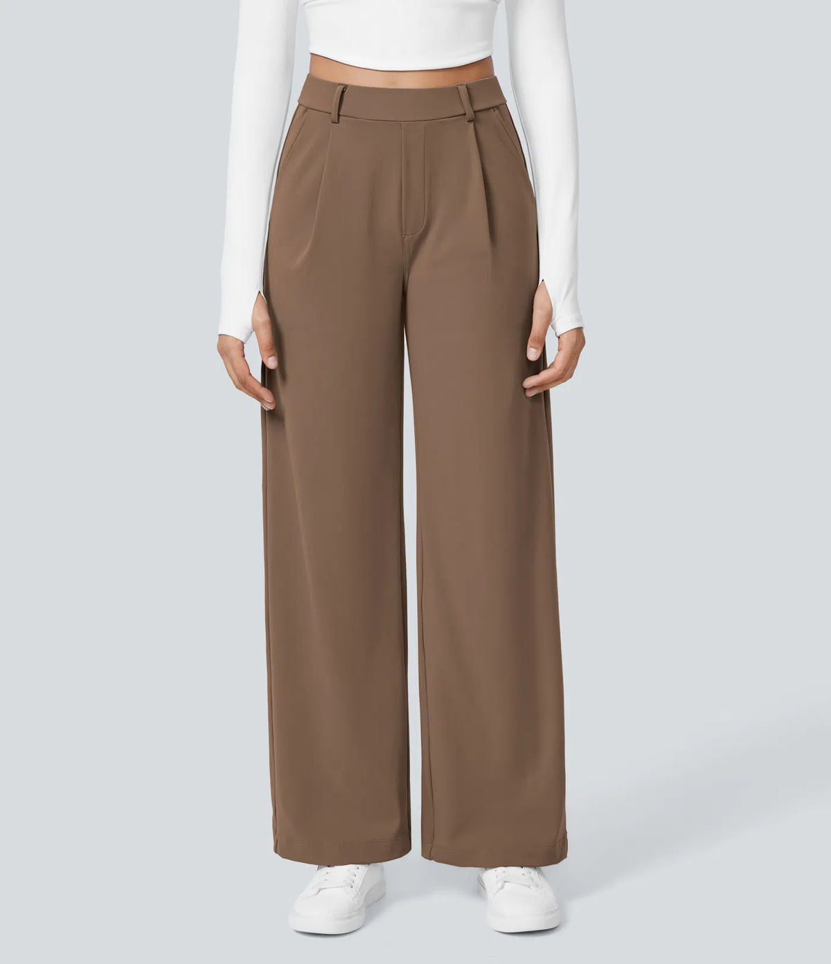 🔥 LAST DAY SALE  High‑Waist Straight‑Leg Tailored Trousers with Side Pockets