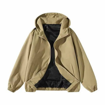 Unisex Vintage Washed Zip Up Hoodie – Retro Streetwear Casual Jacket