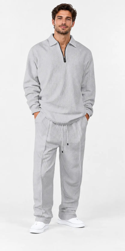 Men's basic casual sweatshirt and sweatpants two-piece set