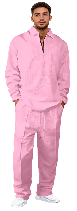Men's basic casual sweatshirt and sweatpants two-piece set
