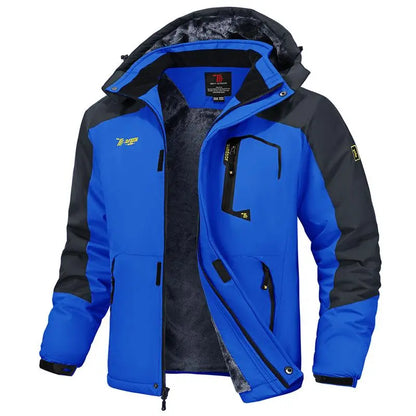 🔥Last day promotion⚡Men's Ski Snow Jacket  Waterproof Insulated Fleece Outdoor Mountain Hooded Winter Coat