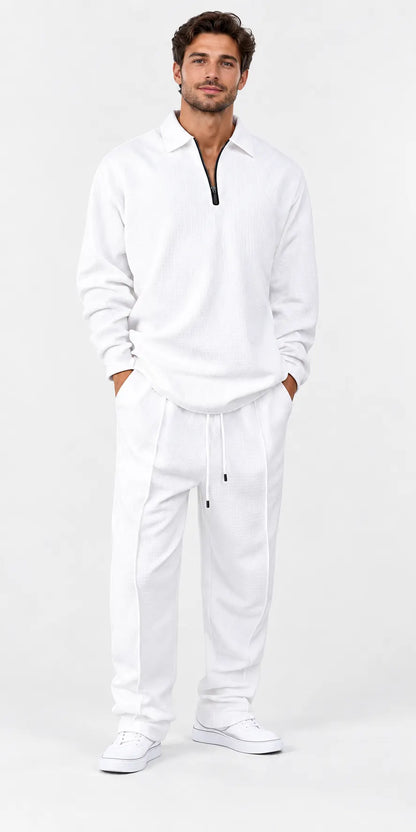 Men's basic casual sweatshirt and sweatpants two-piece set