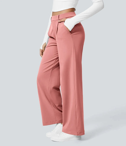Big Spring Sale!High Waisted Side Pocket Straight Leg Work Pants