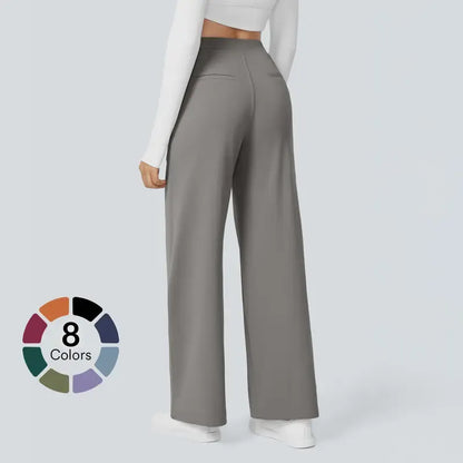 Flex High Waist Pleated Work Pants