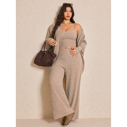 Plus Size Women's 3-Piece Knit Set