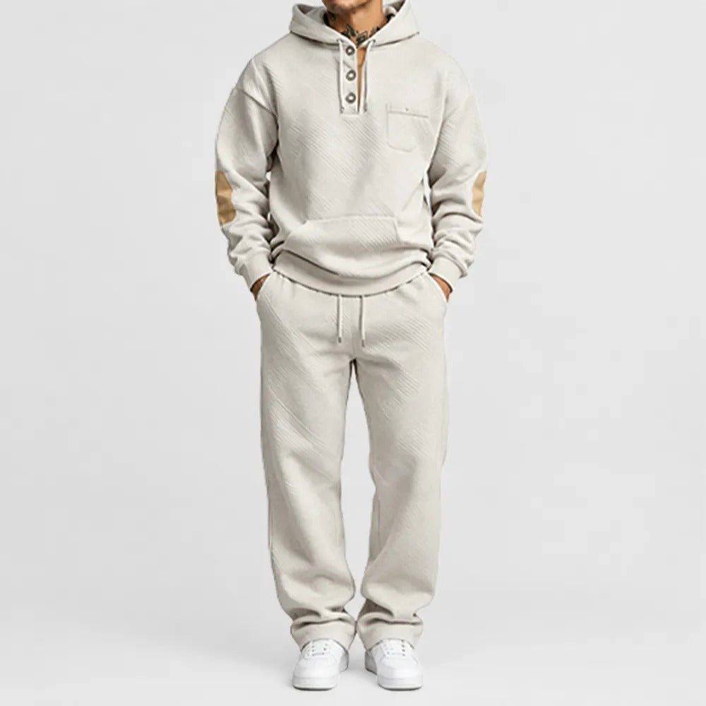 Men's 2-Piece Textured Hoodie Tracksuit
