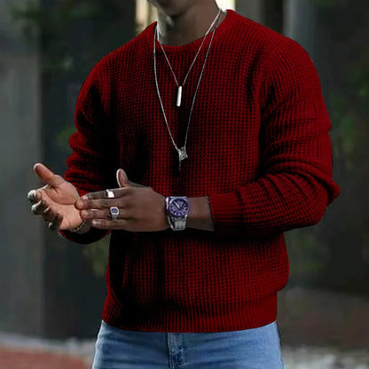 Men's Crewneck Sweater Soft Casual Sweaters Classic Long Sleeve Pullover Sweaters with Ribbing Edge
