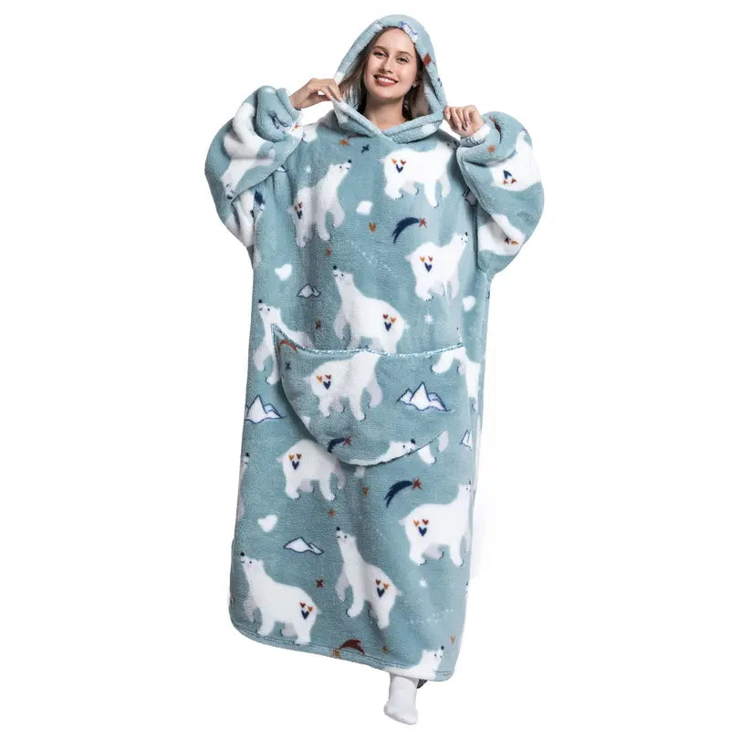 🔥 TODAY ONLY SALE! Msrlassn Oversized Sherpa Wearable Hoodie Blanket – Ultra-Soft, Warm & Cozy | Limited-Time Deal
