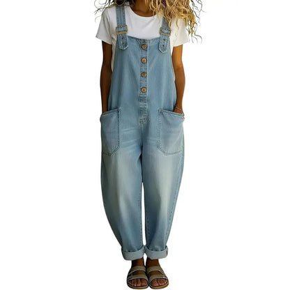Women's Vintage Denim Overalls – Relaxed Fit