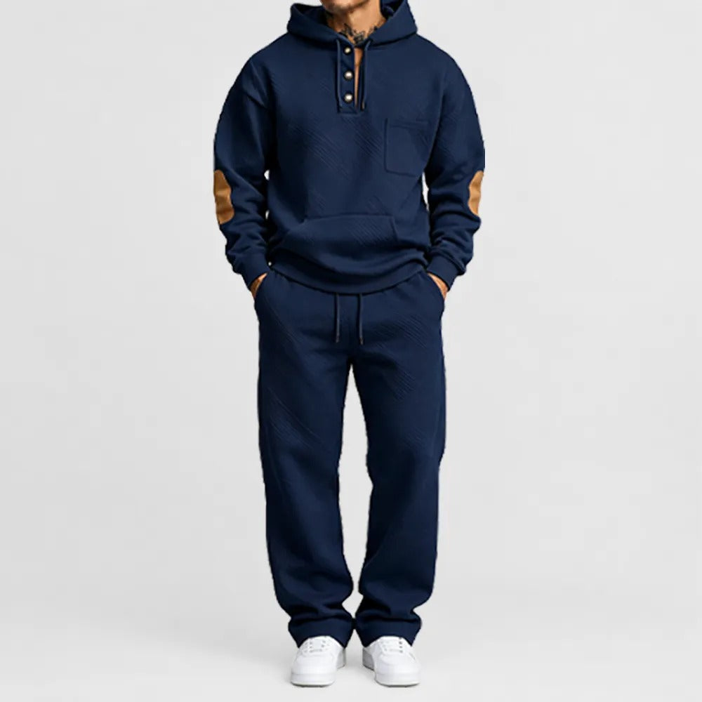 Men's 2-Piece Textured Hoodie Tracksuit