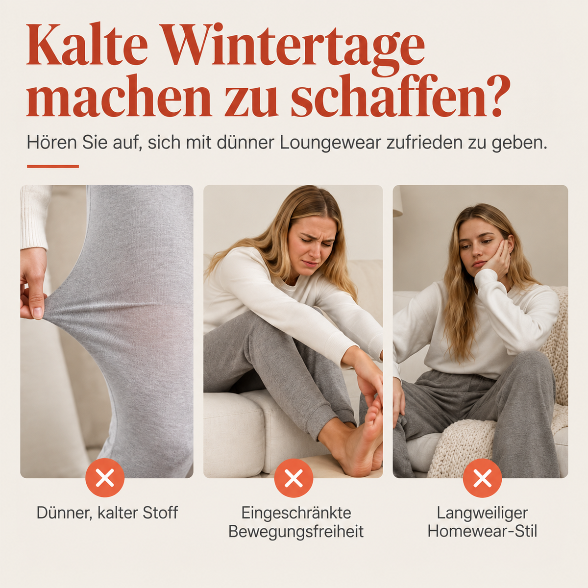 ☁️ Wohlfühl-Komfort | Plüschige Damenhose mit Karomuster und weitem Bein