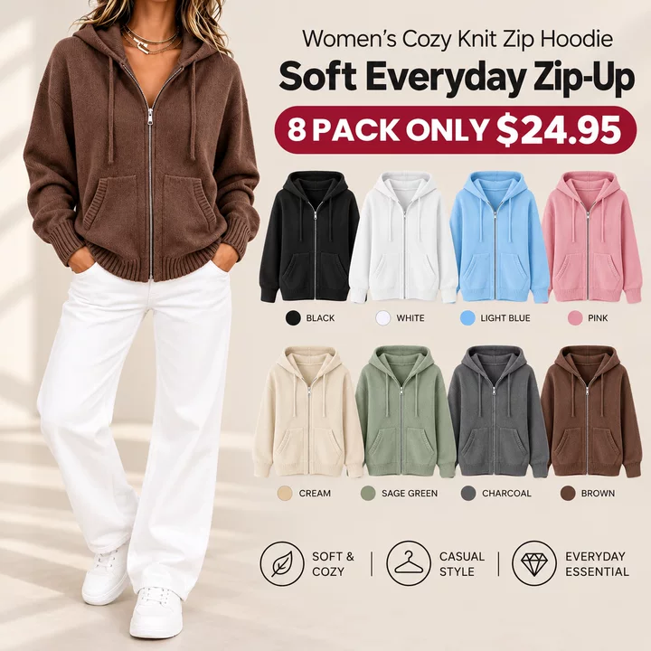 🌸LAST DAY SALE Women's Loose Hooded Knit Cardigan