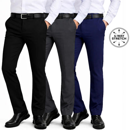 Men's Slim Fit Dress Pants with Flex Stretch Fabric