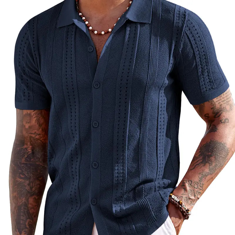 Men'swear Viscose Knit Short-Sleeve Polo Shirt