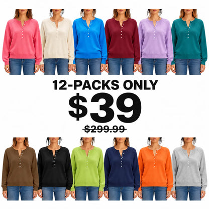 Womens Long Sleeve Kinitting Sweater Tops