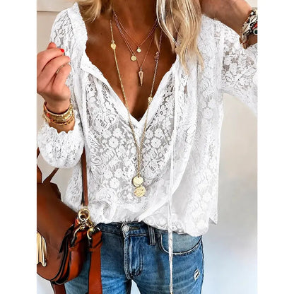🌷 CHOOSE ANY 3 FOR ONLY $32.99! Luna Lace Elegance Top – 5 Colors to Mix & Match