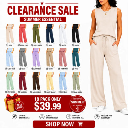 Women 2 Piece Set Sleeveless Sweatsuit Tracksuit