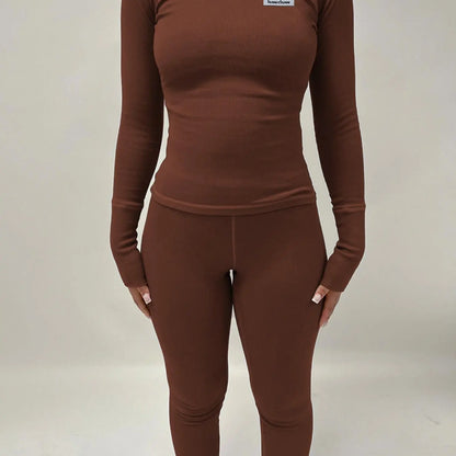 🔥 LIMITED-TIME SALE! Women’s Slim-Fit Raglan Sleeve Knitted Tee & Skinny Pants Set – Comfy, Flattering & Perfect for Fall/Winter | SHOP NOW!