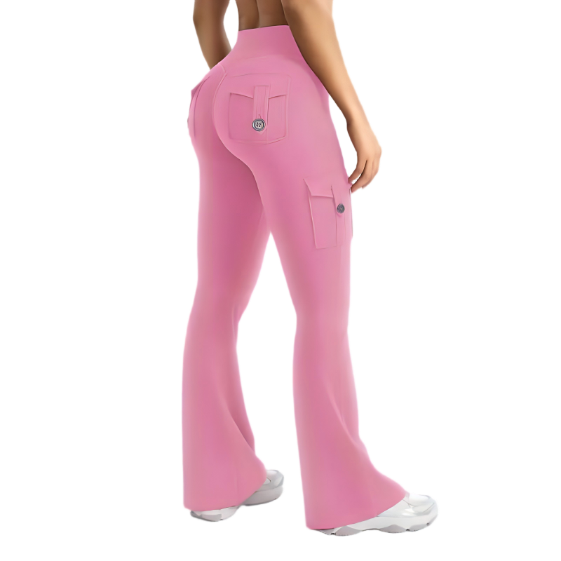 Women's High Waisted Scrunch Flare Yoga Leggings with Pockets