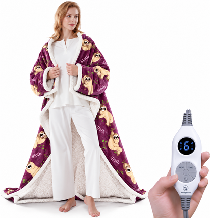 🎁 Sherpa Wearable Electric Blanket 🎄 Overheat Protection & Auto-Shutoff Function