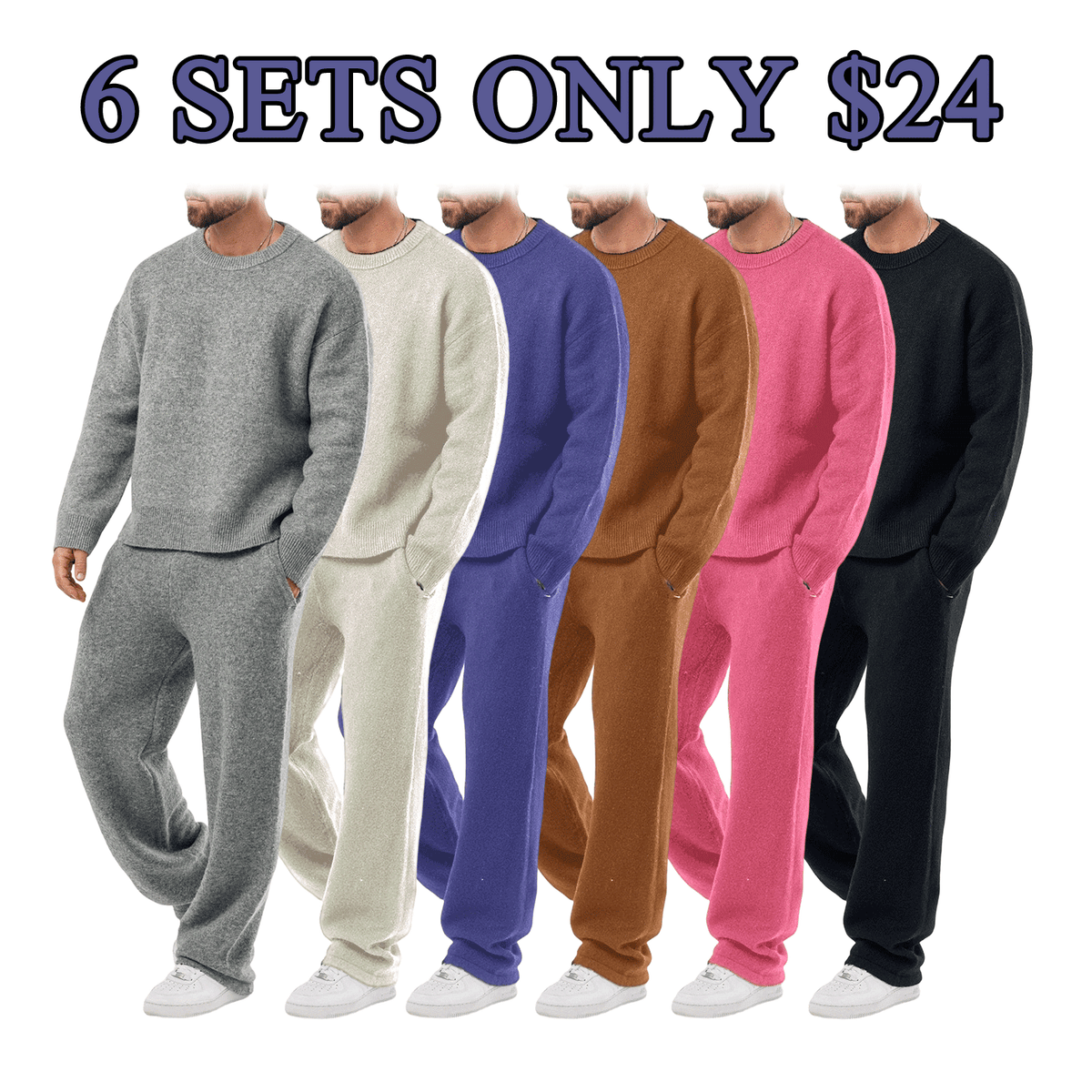 Men's Classic Knit Sweater Set – Everyday Comfort Outfit