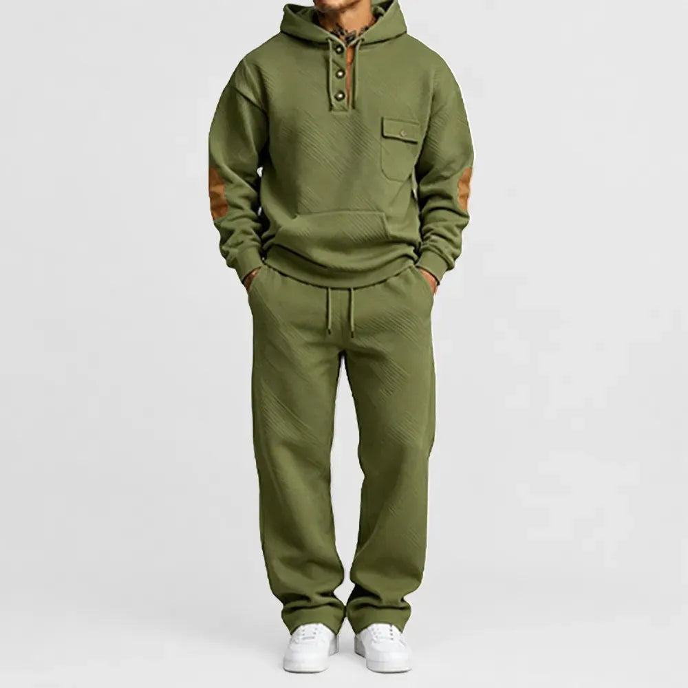 Men's 2-Piece Textured Hoodie Tracksuit