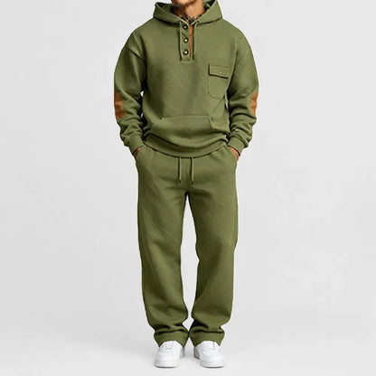 Men's 2-Piece Textured Hoodie Tracksuit