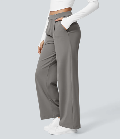 🔥 LAST DAY SALE  High‑Waist Straight‑Leg Tailored Trousers with Side Pockets