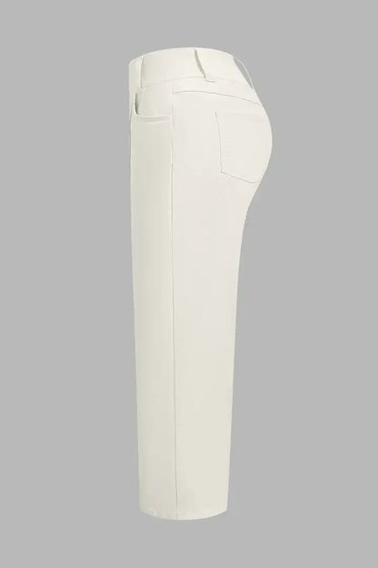 🔥 6 FOR ONLY $29.99! Asymmetrical Button Fly Mid-Waist Straight Leg Pants – Limited-Time Clearance Deal