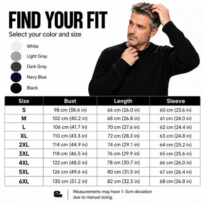 Men's Crewneck Sweater Soft Casual Sweaters Classic Long Sleeve Pullover Sweaters with Ribbing Edge