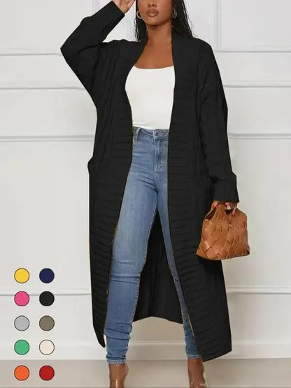 Women's Long Cardigan 2026 Oversized Coat Long Sleeve Open Cardigan Knitted Extra