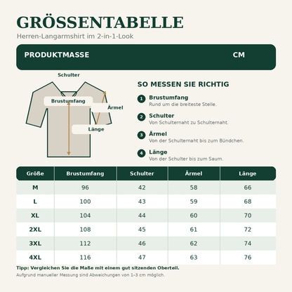 Herren-Langarmshirt im 2-in-1-Look mit Polokragen