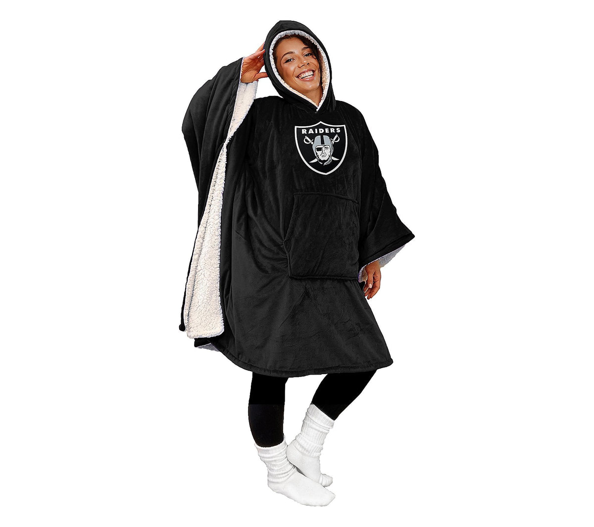 Black Friday Sale - 60" x 80" Wearable Hooded Blanket with Logo Patch