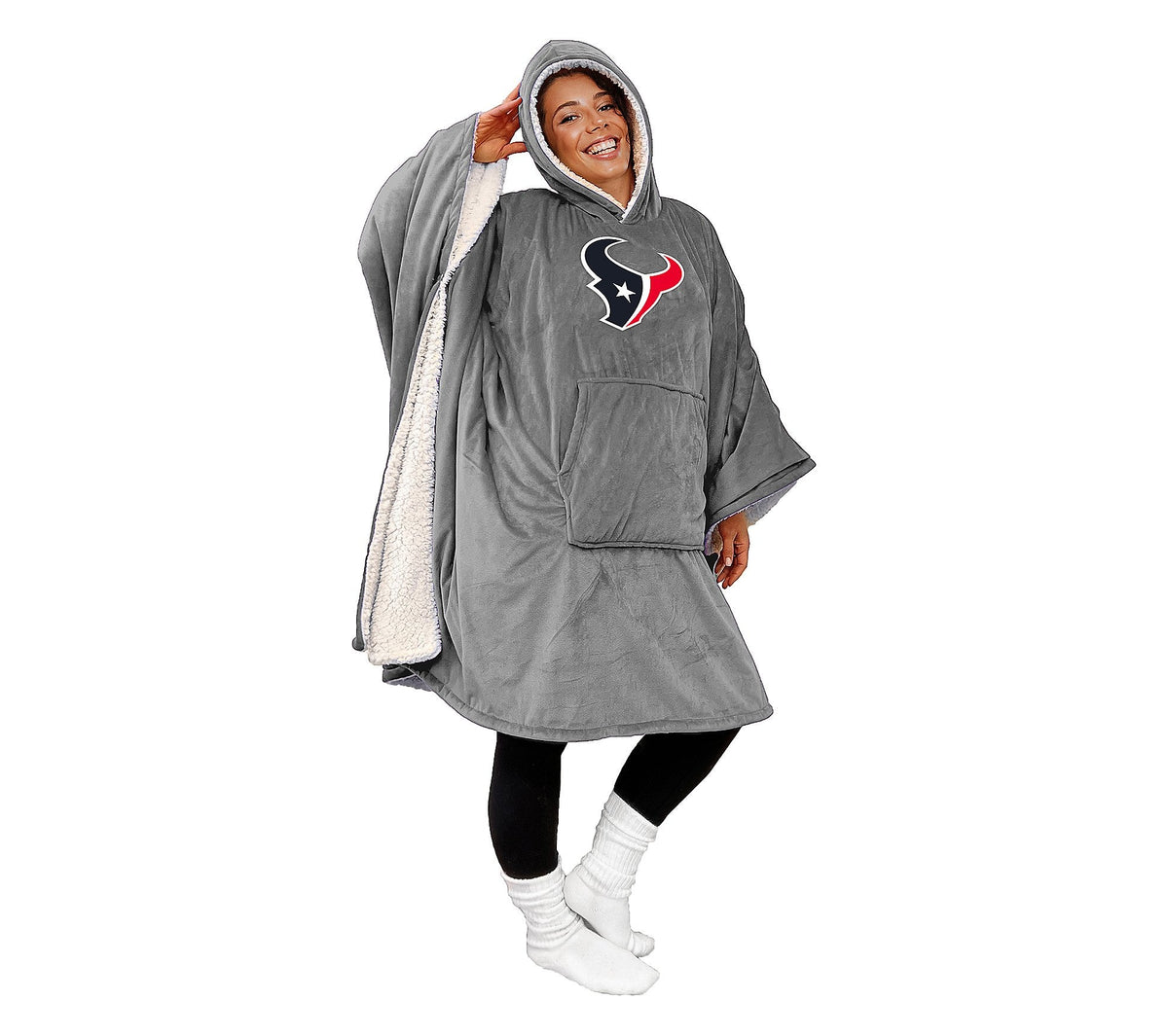 Black Friday Sale - 60" x 80" Wearable Hooded Blanket with Logo Patch