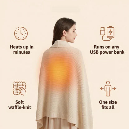 🎃 Halloween Special｜Unisex Wearable Heated Shawl 🔥 3 Heat Levels | Cozy Thermal Wrap for Men & Women